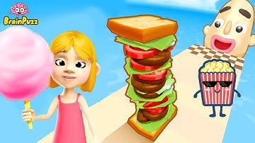 Sandwich Runner • Popcorn Run • Cotton Candy Run 3D - All Levels Gameplay ios android NEW UPDATE