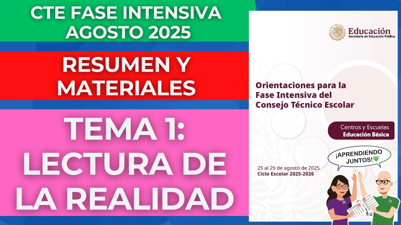 RESUMEN y MATERIALES TEMA 1 Lectura de la Realidad Fase Intensiva CTE Docentes Agosto 2025