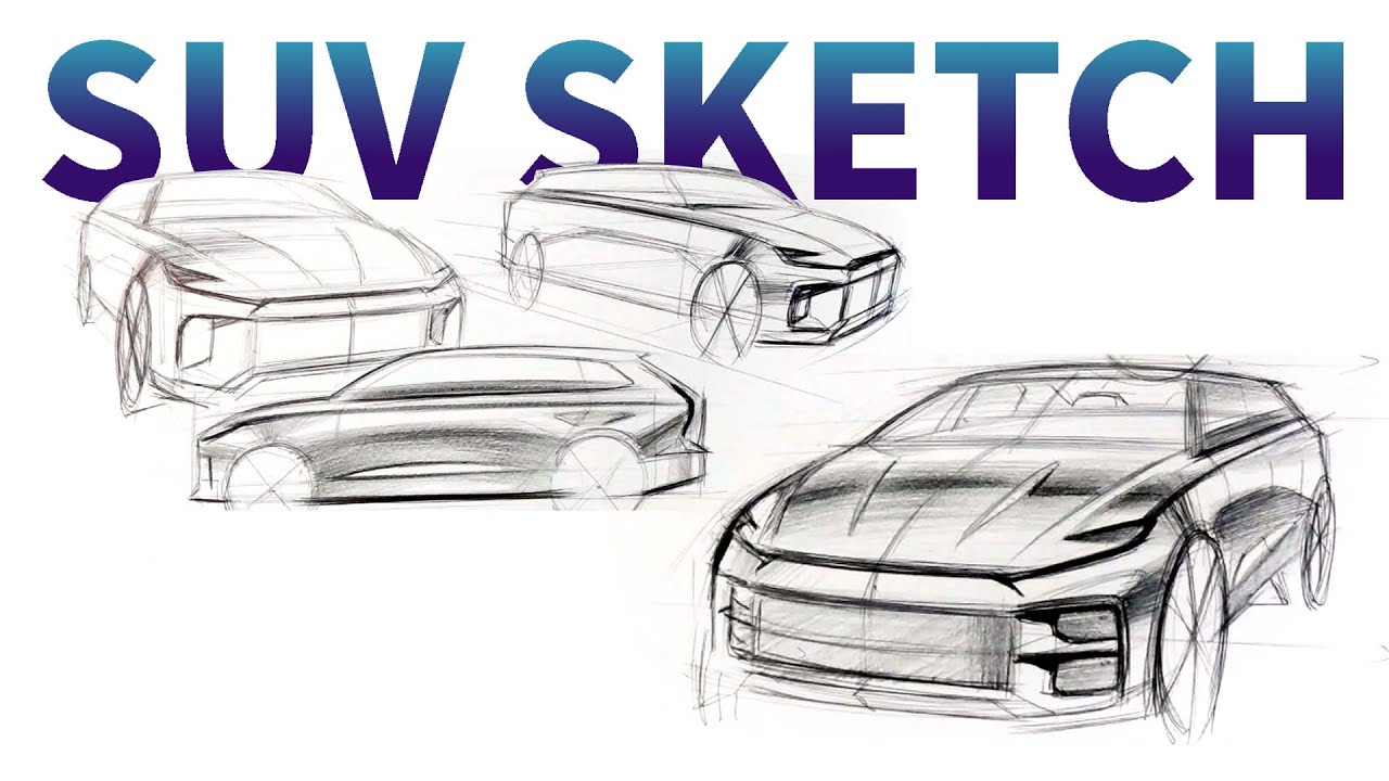 car design sketch - SUV proportion [SUV 비례로 자동차 그리기] - YouTube