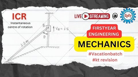 Kinematics of rigid bodies engineering mechanics| icr super tricks | #firstyearengineering #sem1