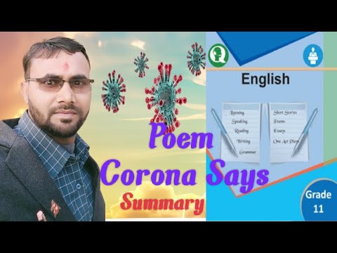 Corona Says by Vishnu S Rai/poem/class 11/English - YouTube