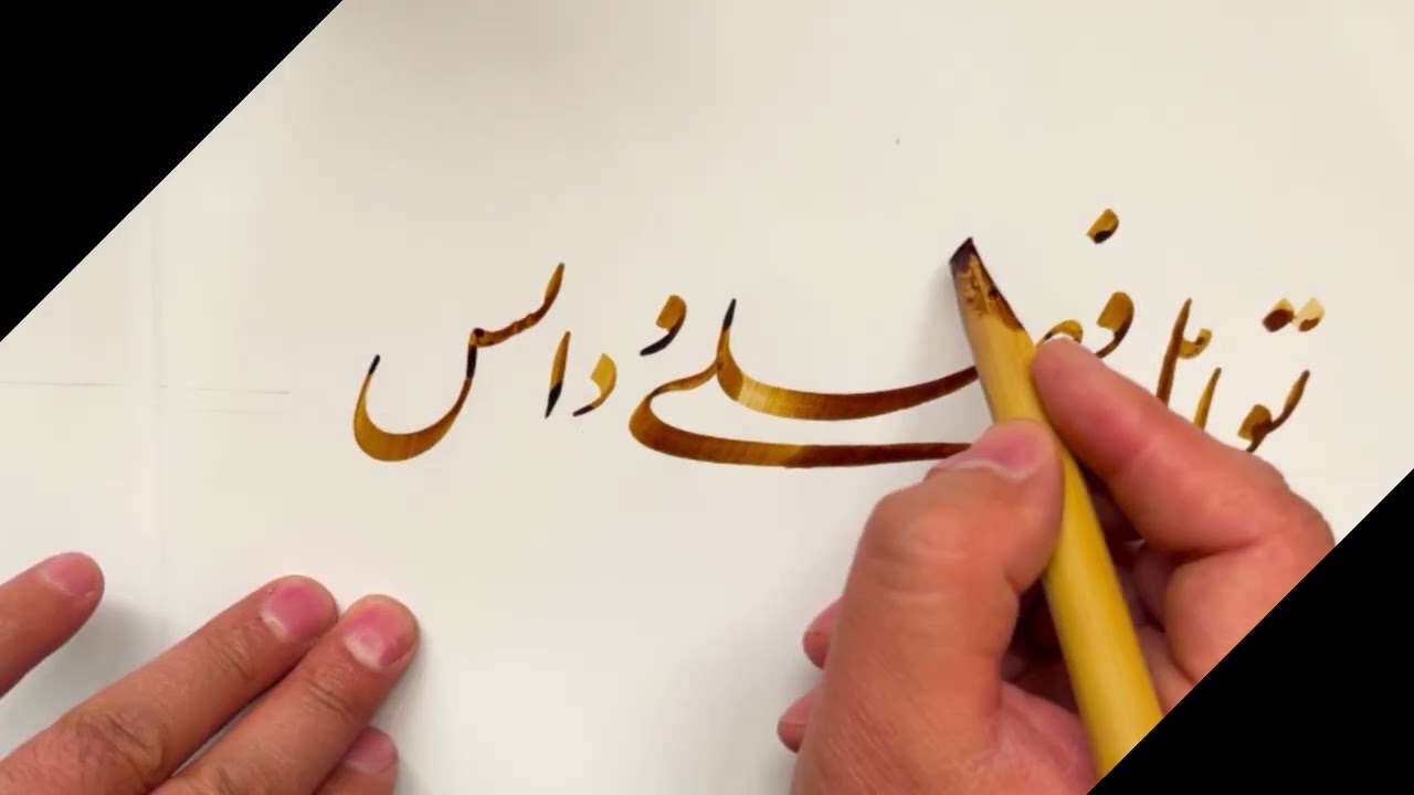 تو اهل فضلی و دانش همین گناهت و بس || خطاطی با قلم نی 
