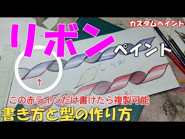 ペイント加工英字リボン