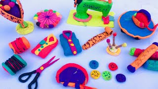 DIY How To Make Polymer Clay Miniature Sewing Machine Set |Sewing Tools and Accessories| DIY screenshot 5