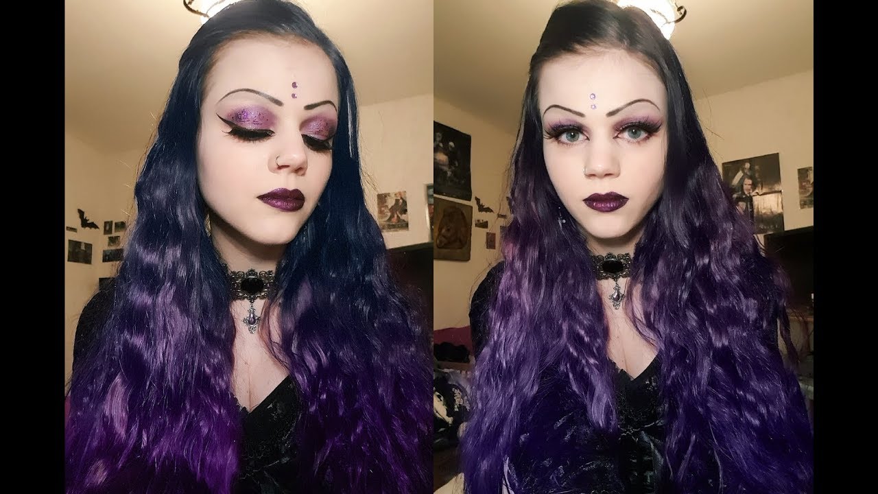 Gothic Purple Glitter Make Up YouTube