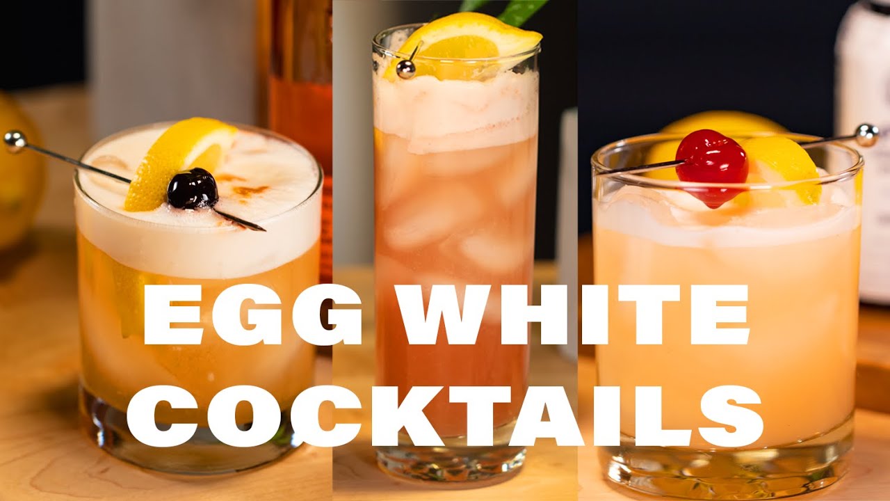 3 Classic Egg White Cocktails! (Amaretto Sour, Sloe Gin Fizz & Tequila