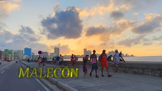 Atardecer en el Malecón de La Habana desde Prado hasta el 1830