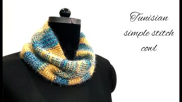 How to crochet a Tunisian simple stitch and make a cowl using it | Tunisian crochet