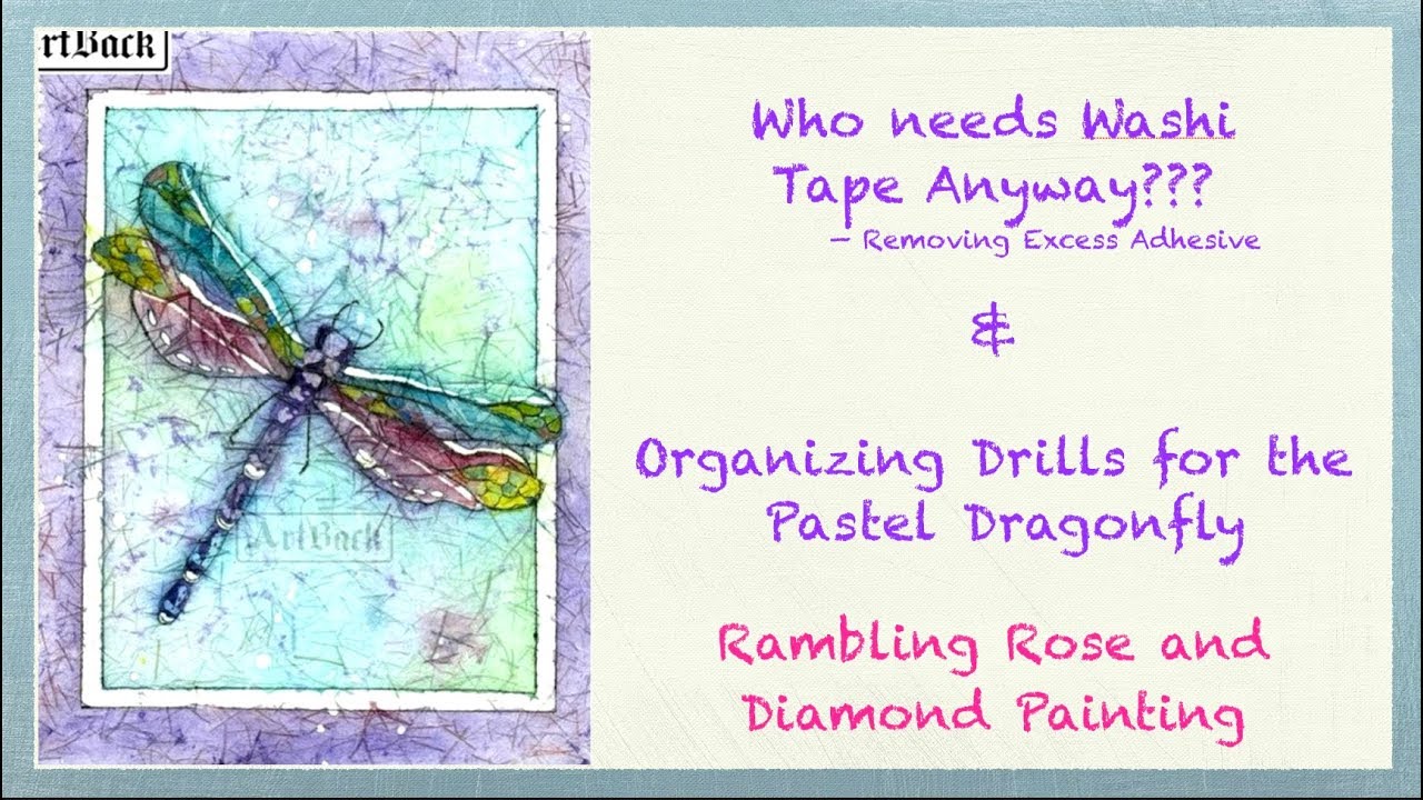 Removing Excess Adhesive and Organizing Drills for Pastel Dragonfly Diamond Painting