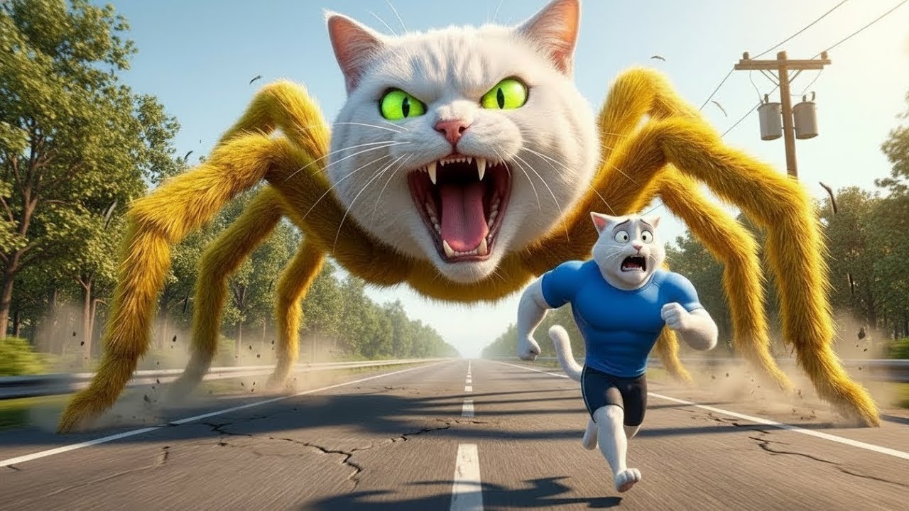 🐱⚡ The Kitten’s Unexpected Spider Curse! 😵🔥| Cat Story