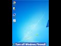 Turn off Windows FireWall in Windows 7 #short #Short #Shorts #shortvideo #shortsvideo #csytricks
