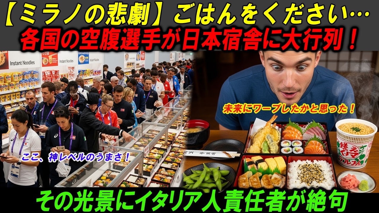 ミラノ五輪の選手村を震撼させた、史上最高の新技術！日本の「弁当」に世界が驚愕。「一口だけでいい、お願いだ！」【海外感動秘話】