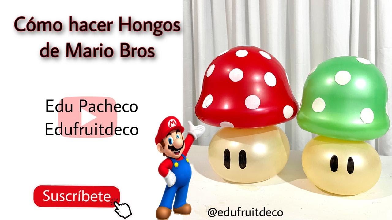 HONGO HECHO CON GLOBOS PARA DECORACIÓN DE MARIO BROS - Personaje de Mario Bros con Globos