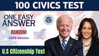 2023 USCIS Official Civics Test Questions & Answers, U.S. Citizenship (One Easy Answer) Random