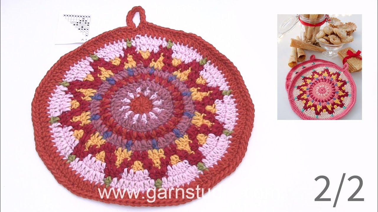 craftstudio How to crochet the pot holders in DROPS Extra 0-1444 - Part 2