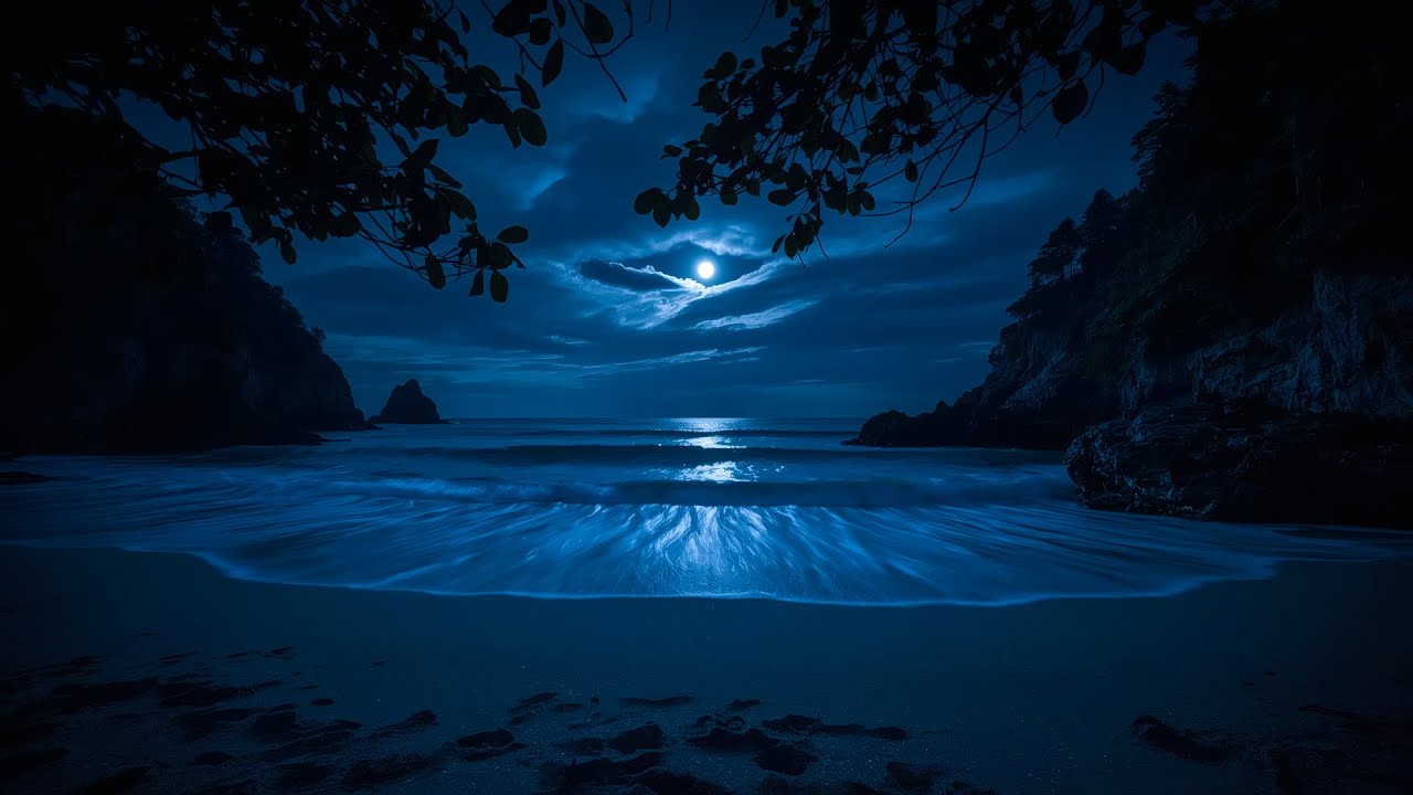 Deep Sleeping 10 Hours – Ocean Waves & Night Ambience for Instant Relaxation