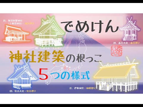 日本神社建築史 (1935年) 日本古典建築史・神社】神社建築の根っこにある5つの様式 - YouTube