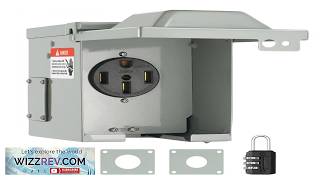 VEVOR 50 Amp RV Power Outlet Box 125 250 Volt Enclosed Lockable Outdoor