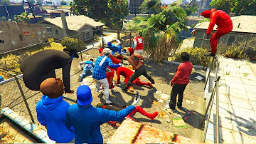 BLOODS VS CRIPS CAGE FIGHT - GTA 5 ONLINE