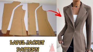 Easiest way to draft a Lapel jacket\/ blazer pattern *simple for beginners* @Stitchadress
