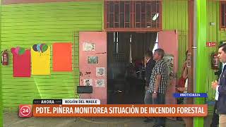 Presidente Piñera llega a la Región del Maule a monitorear situación de incendios forestales