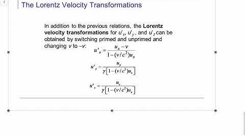 Intro to Modern Physics: The Lorentz Transformation for Velocity