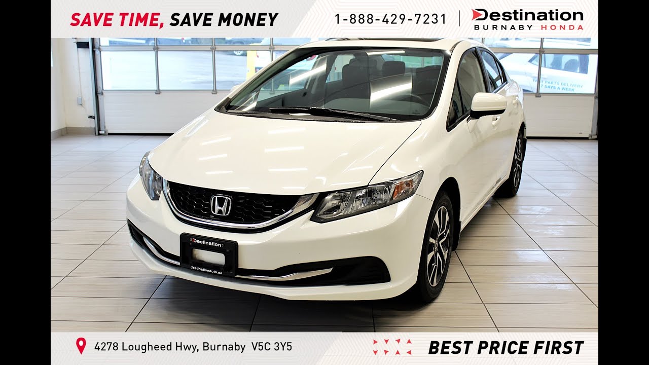 B11397 2015 HONDA CIVIC EX MANUAL WHITE YouTube