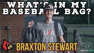 Whats In My Baseball Bag? With Braxton Stewart Outfielder Pitcher Committed To Louisville