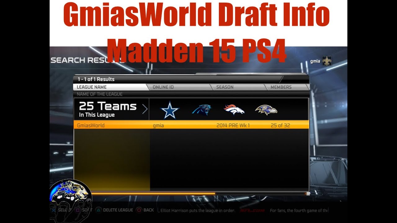 Madden Online CFM - GmiasWorld Connected Franchise Info - CFM Gameplay
