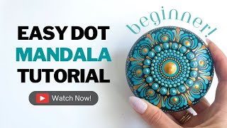 4' Rock Dot Mandala Tutorial For Beginners | Learn How to Dot Paint | Thoughtful Dots