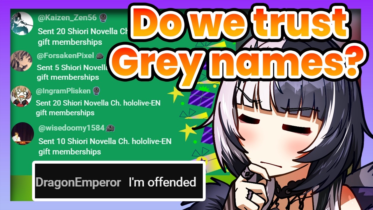 Shiori Couldn't Trust Grey Names So Chat Sent Membership Gifts to Fix That【Hololive】