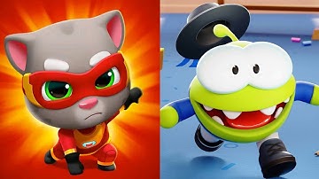 Talking Tom Hero Dash VS Om Nom Run