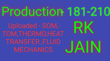 Lecture 7  || 30 questions (181-210) of Production from RK Jain