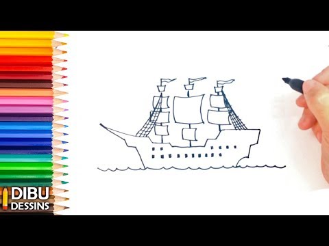 Comment dessiner un Bateau Pirate | Dessin de Bateau Pirate