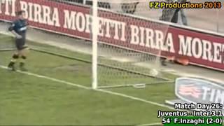 Serie A 2000-2001, day 26 Juventus - Inter 3-1 (F.Inzaghi goal)