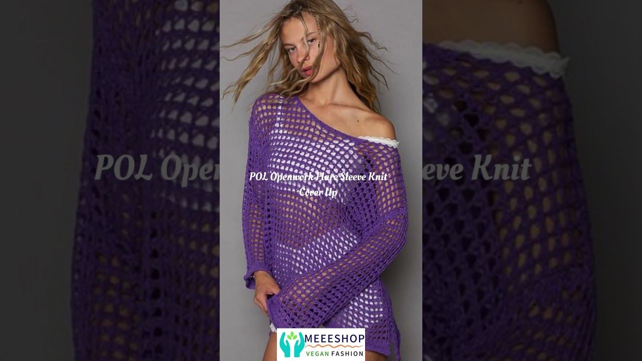 Summer Elegance: POL Openwork Flare Sleeve Knit Cover Up Review & Styling | MeeeShop