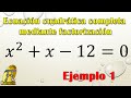 Ecuación cuadrática método de factorización | Ecuación de segundo grado completa | Ejemplo 1