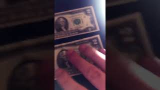 2 two dollar bills from 1976.