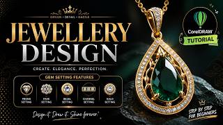 I Made a Gemstone Pendant in CorelDRAW from Scratch – Full Step by Step Tutorial