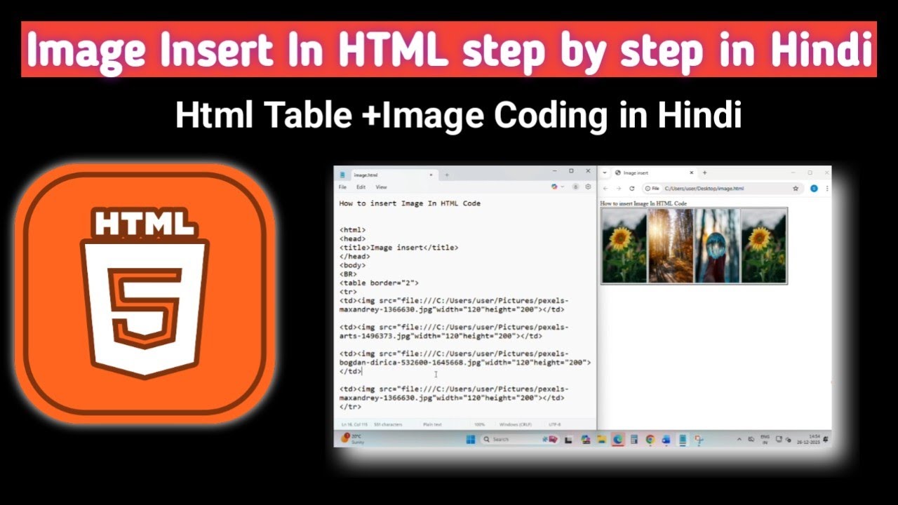 Html Me Image How to add Image In Html | Html me photo kaise lage In Hindi. | Html ...