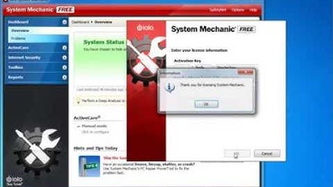 Using My System Mechanic® Activation Key on System Mechanic Free