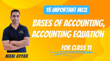 Accounting Equation MCQ @ManiTutorial