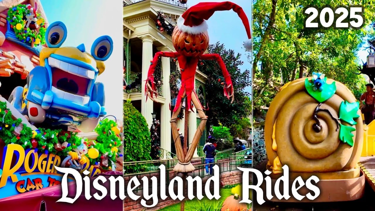 Disneyland Rides 2025 - Haunted Mansion Holiday, Indiana Jones, Thunder Mountain, & More! [4K POV]