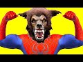 Superheroes Spider-man vs Maleficent and Warewolf, Frozen elsa vs spideman - Team Spiderm man IRL