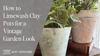 How to Limewash Clay Pots for a Vintage Garden Look | Easy Spring DIY with Lyonella Cook