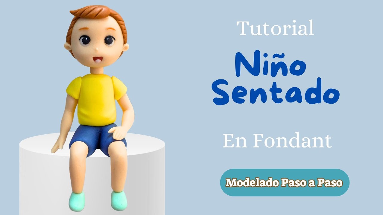 Cómo Hacer un Niño Sentado en Fondant// Figura Humana Fondant// Muñeco Fondant