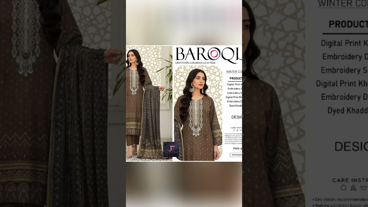 BRAND BAROQUE🤠🤠 EMB KHADDAR 3PC 
