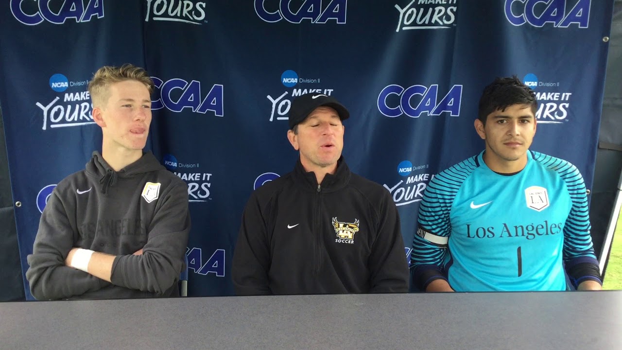 Ccaa men s soccer semifinal 2 cal state la post game youtube