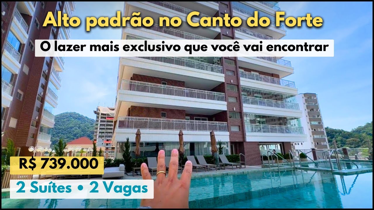 Apartamento com 2 suítes e 2 vagas demarcadas no Canto do Forte, Praia grande -SP