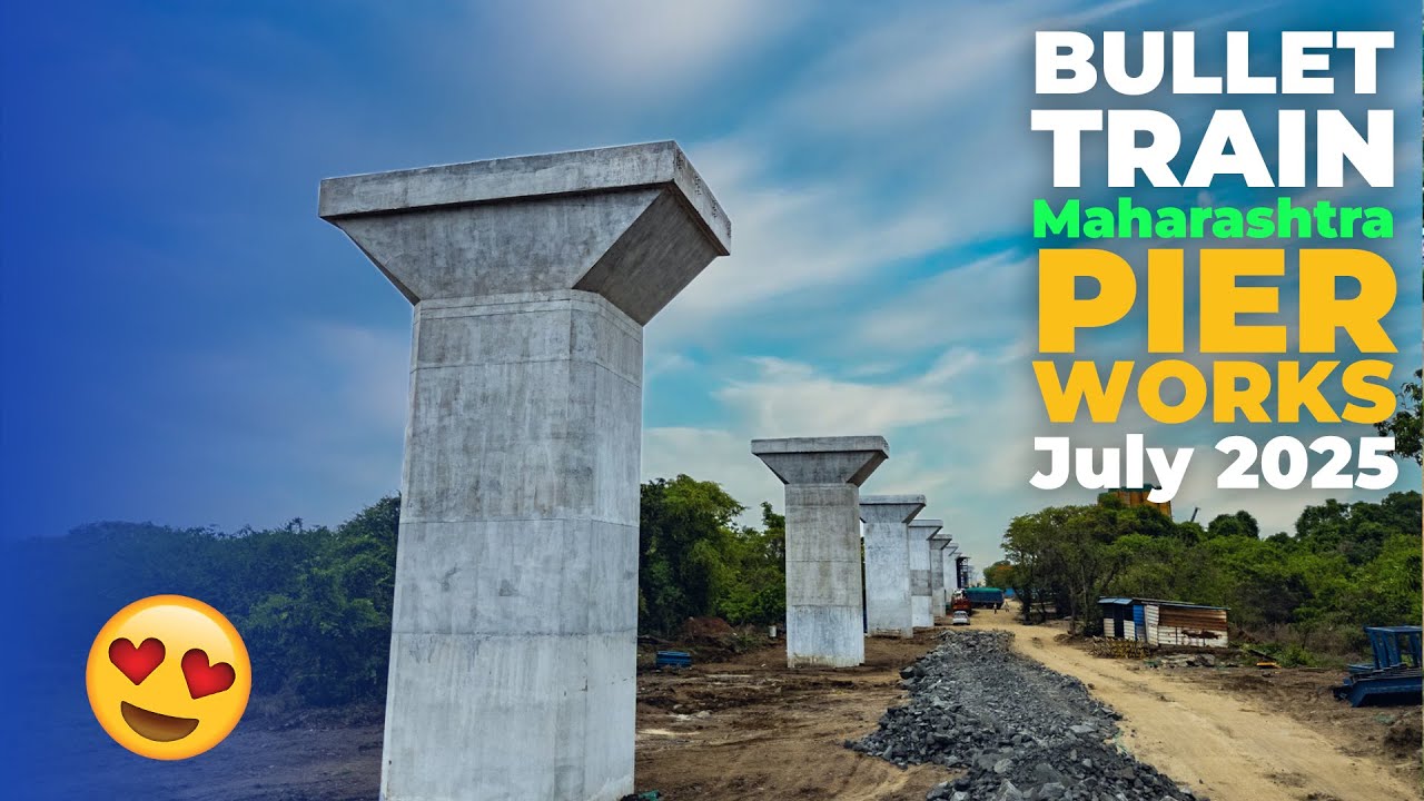 Mumbai Ahmedabad Bullet train's UNREAL Fast Progress in Maharashtra 🤩| Pier Works July 2025